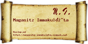 Magasitz Immakuláta névjegykártya